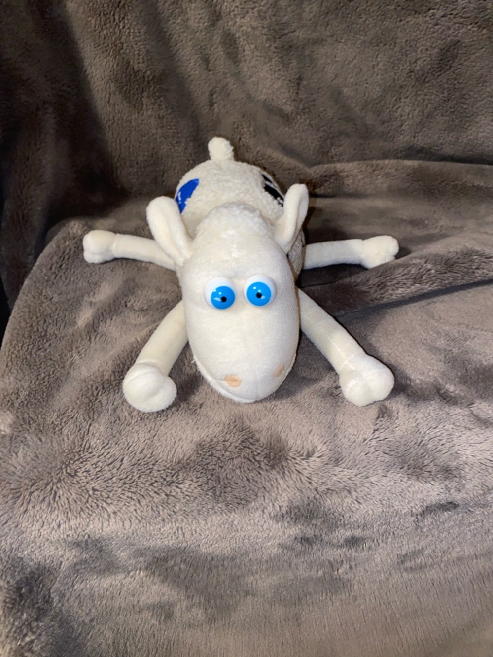 Serta Sleeper 75White Plush Sheep Kids Toy with Blue Eyes - Soft Cuddly Animal